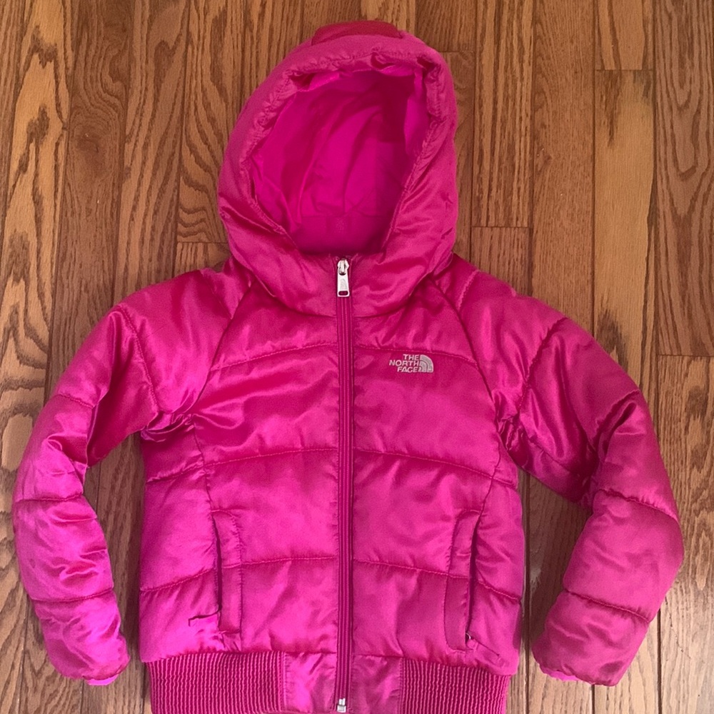 Pink North Face puffer